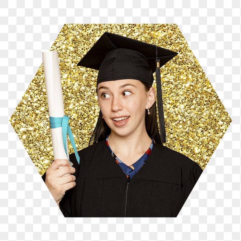 Graduate woman png badge sticker, | Free PNG - rawpixel
