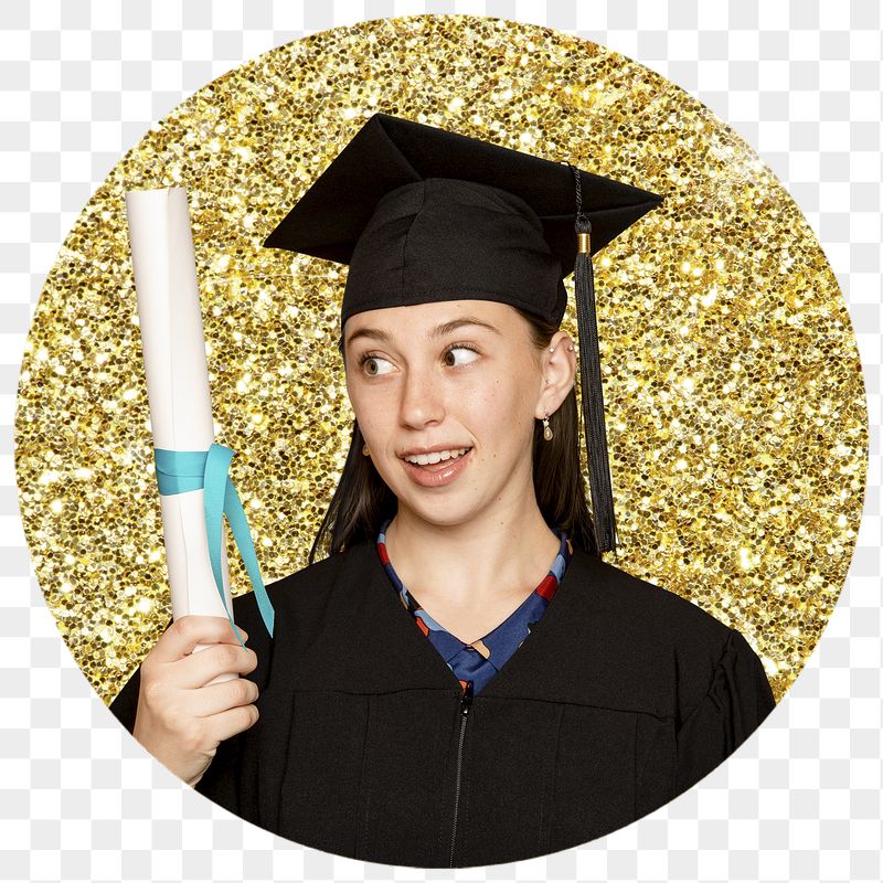 Graduate woman png badge sticker, | Free PNG - rawpixel