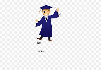 Graduation Boy Winking Gift Tag Gift Tag - Clip Art