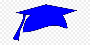 Graduation Cap And Gown Clipart - Royal Blue Graduation Hat