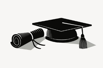 Graduation cap sticker, paper scroll | Free PSD - rawpixel