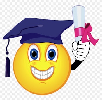 Graduation Ceremony Smiley Emoticon Clip Art - Smiley Face With Graduation Cap