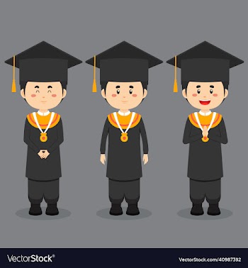 graduation character with expression