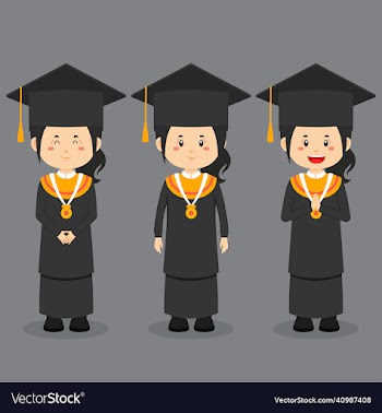 graduation character with expression