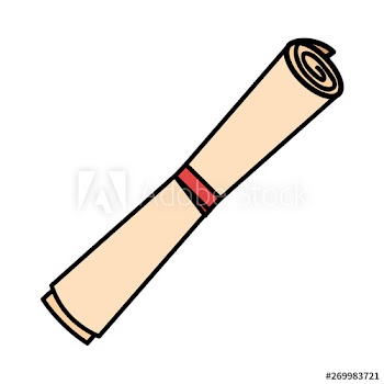 graduation diploma roll paper icon