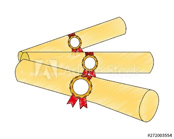 graduation school certificate rolls medals