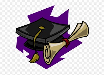 Graduation Walk - Purple Graduation Cap And Diploma