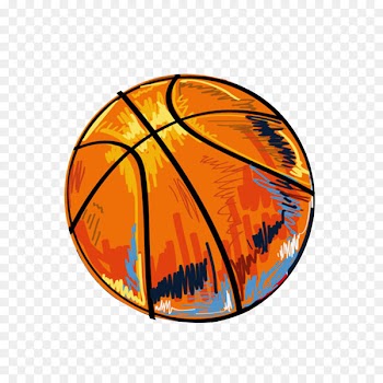 Graffiti Basketball Illustration - Hand-painted basketball 