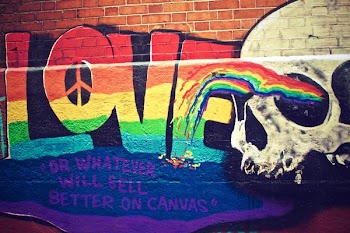          Graffiti Street Art Love Skull Color Free Photo     
