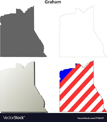 Graham County Arizona outline map set vector image