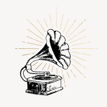 Gramophone clipart, vintage record player | Free Vector Illustration - rawpixel