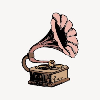 Gramophone collage element, record player | Free PSD Illustration - rawpixel
