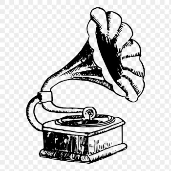 Gramophone drawing png clipart, transparent | Free PNG - rawpixel