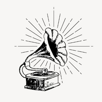 Gramophone drawing, vintage record player | Free PSD Illustration - rawpixel