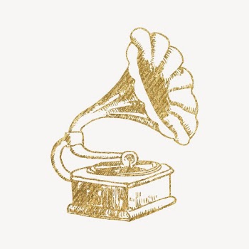 Gramophone gold sticker, aesthetic music | Free Vector Illustration - rawpixel