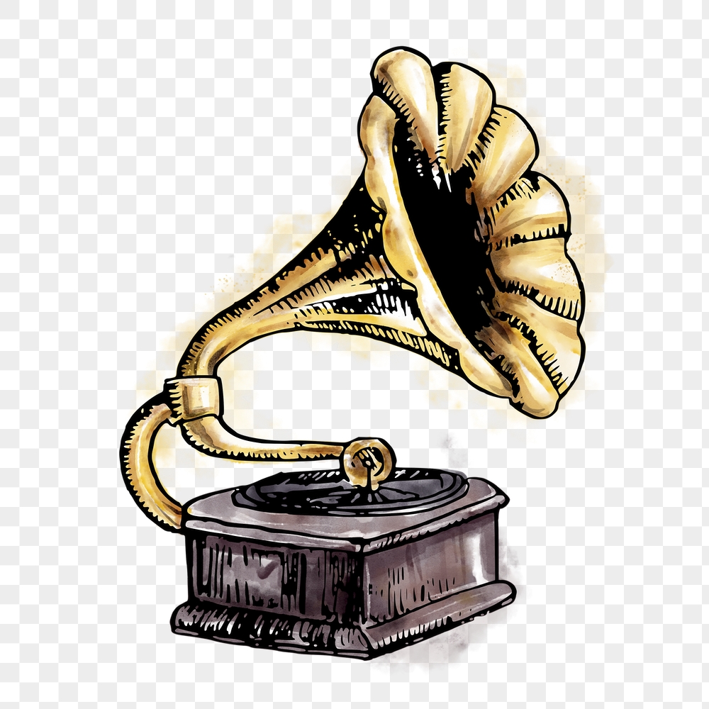 Gramophone png sticker, record player | Free PNG Illustration - rawpixel
