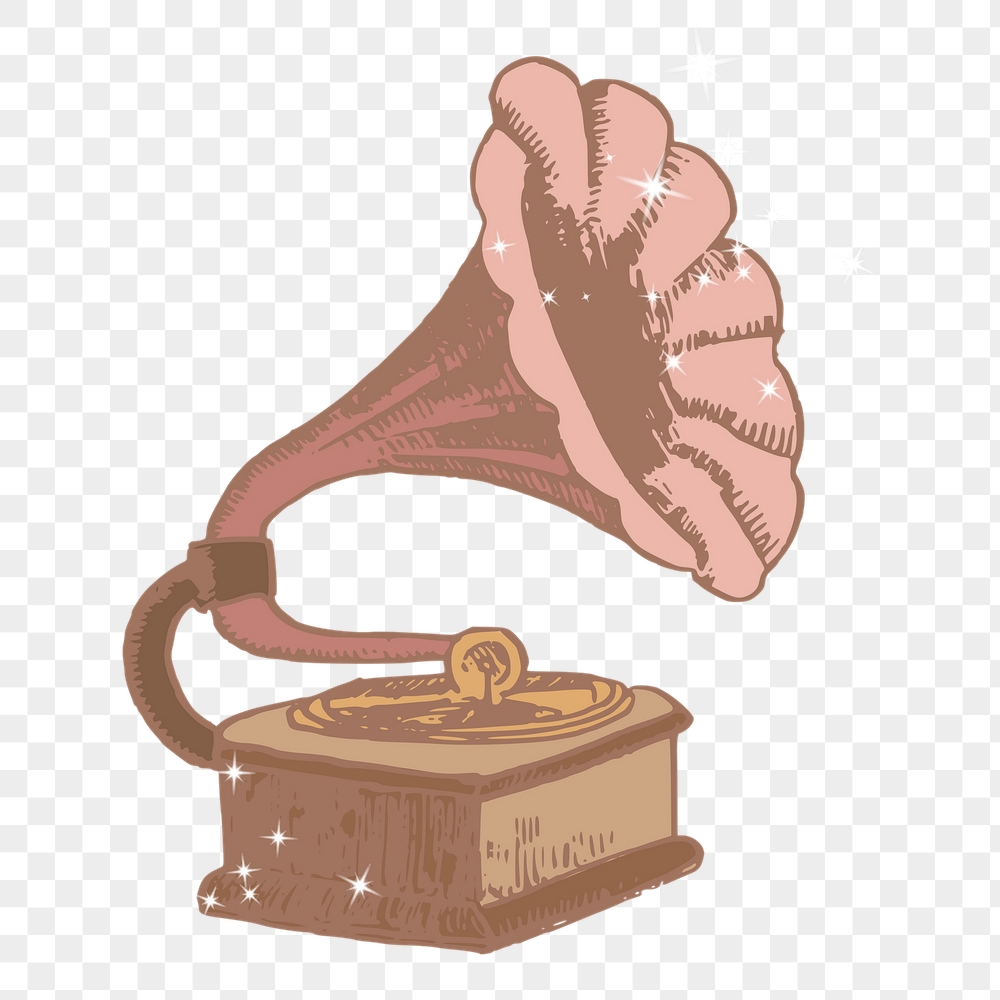 Gramophone png sticker, sparkly aesthetic | Free PNG Illustration - rawpixel