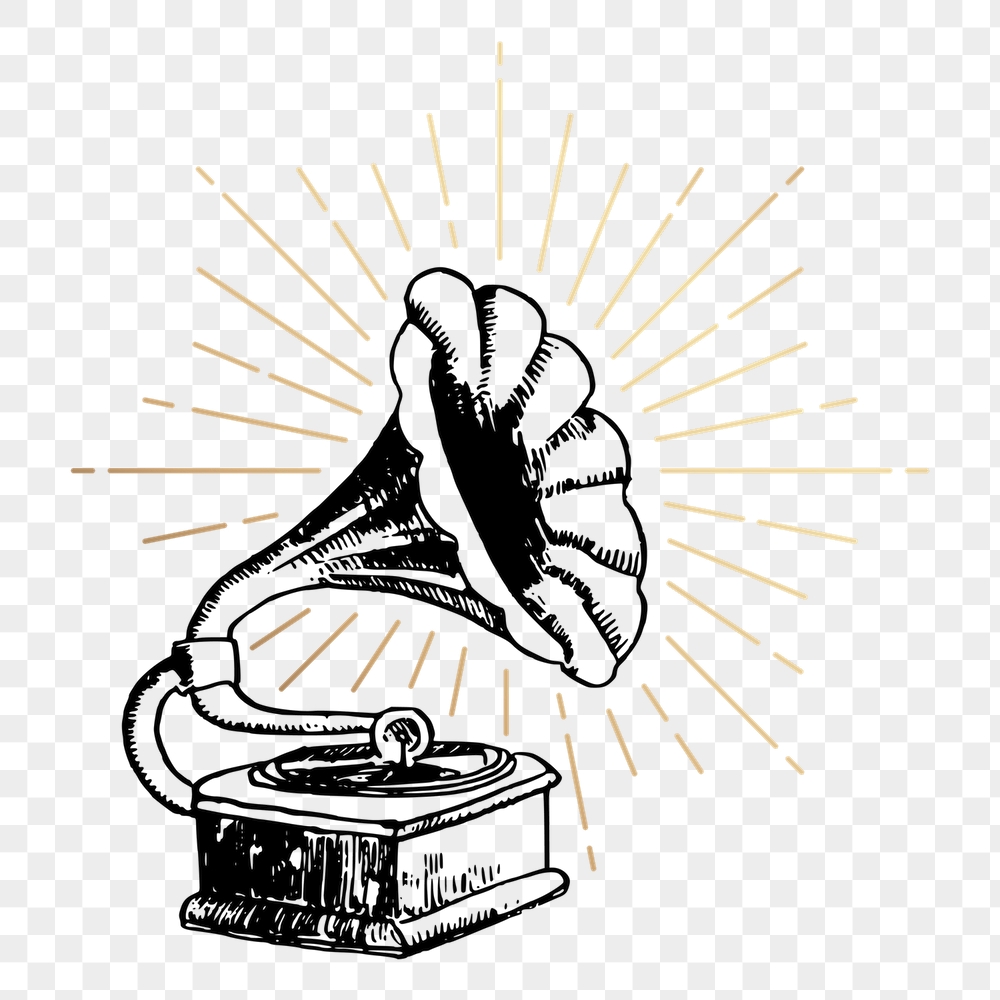 Gramophone png sticker, vintage aesthetic | Free PNG Illustration - rawpixel