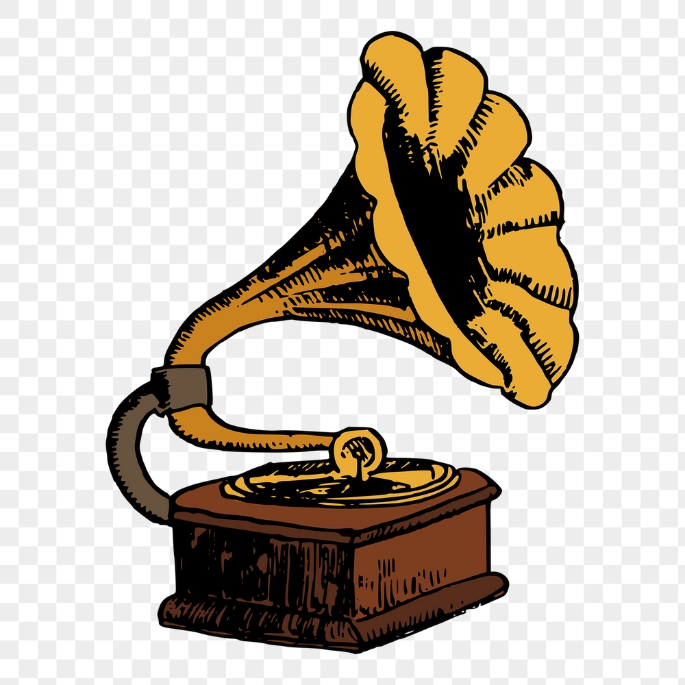 Gramophone png sticker, vintage record | Free PNG Illustration - rawpixel