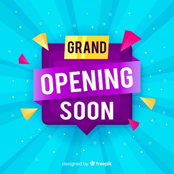 Grand opening background flat design Free Vector