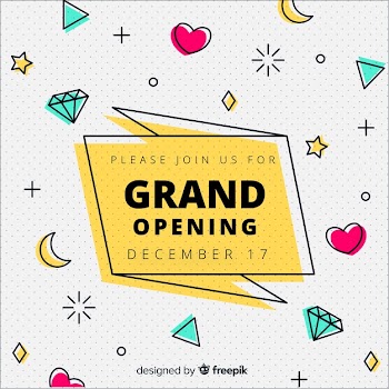 Grand opening background in flat style Free Vector
