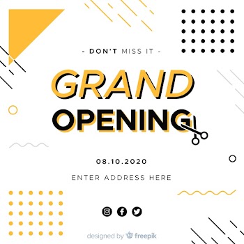 Grand opening background in flat style Free Vector