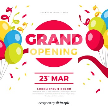 Grand opening background in flat style Free Vector