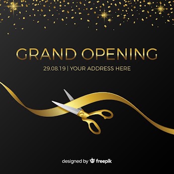 Grand opening background in realistic style Free Vector