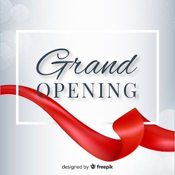 Grand opening background in realistic style Free Vector