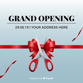 Grand opening background in realistic style Free Vector