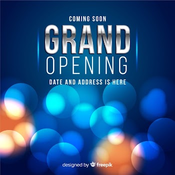 Grand opening bokeh background Free Vector