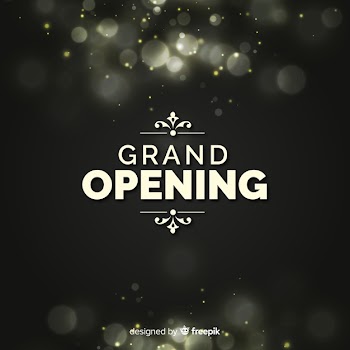 Grand opening bokeh background Free Vector