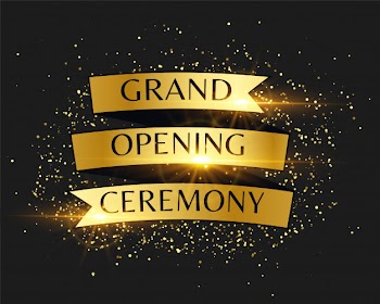 Grand opening ceremony golden invitation Free Vector