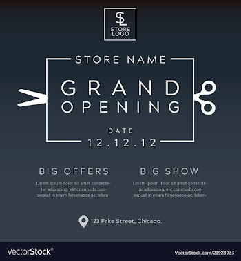Grand opening minimalist poster vector image