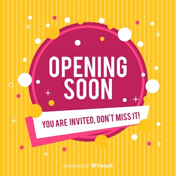 Grand opening soon, announcement design Free Vector