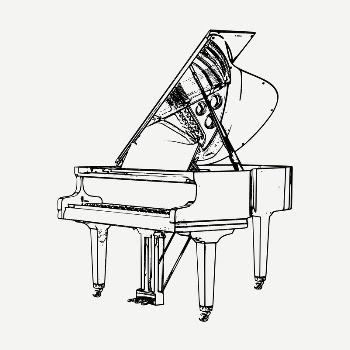 Grand piano drawing, vintage illustration | Free PSD - rawpixel