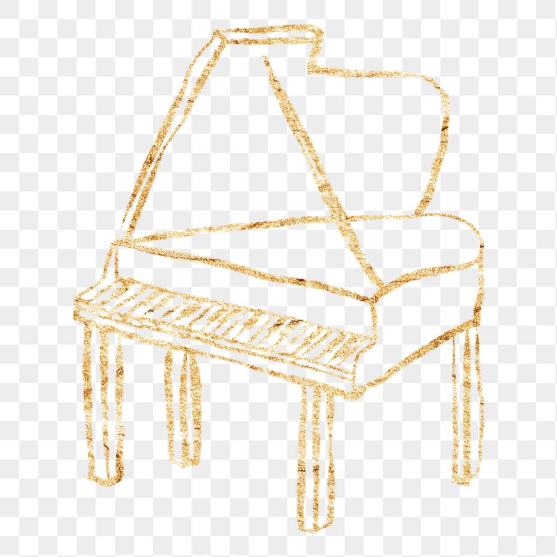Grand piano png sticker, gold | Free PNG Illustration - rawpixel