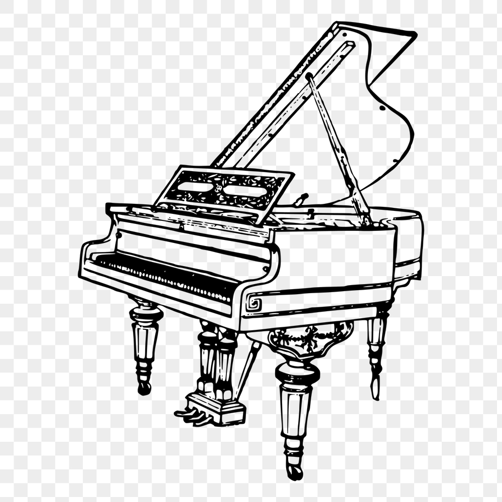 Grand piano png sticker, musical | Free PNG - rawpixel