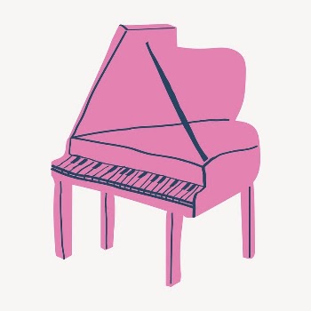 Grand piano sticker, cute doodle | Free PSD Illustration - rawpixel
