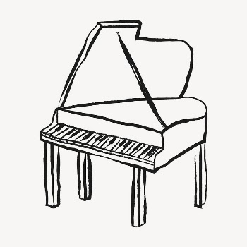 Grand piano sticker, musical instrument | Free PSD Illustration - rawpixel