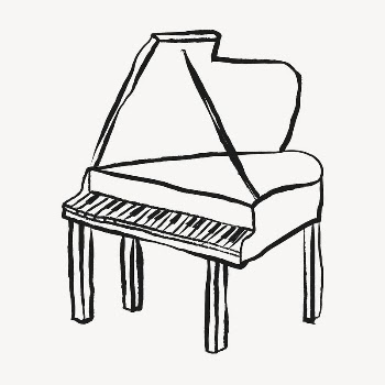 Grand piano sticker, musical instrument | Free Vector Illustration - rawpixel