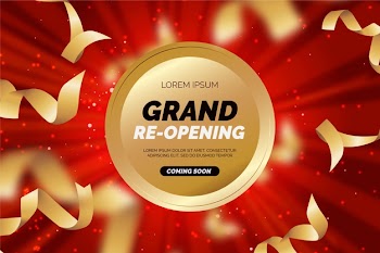 Grand re-opening background Free Vector