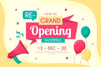 Grand re-opening background Free Vector