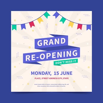 Grand re-opening banner Free Vector