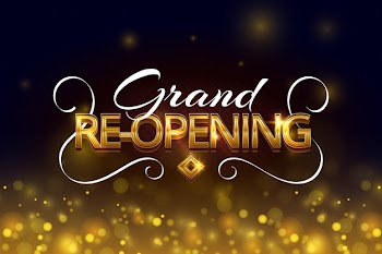 Grand re-opening soon background Free Vector