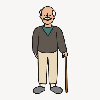 Grandfather clipart, senior man illustration | Free PSD - rawpixel