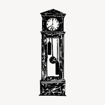 Grandfather clock  clipart, vintage | Free Vector - rawpixel