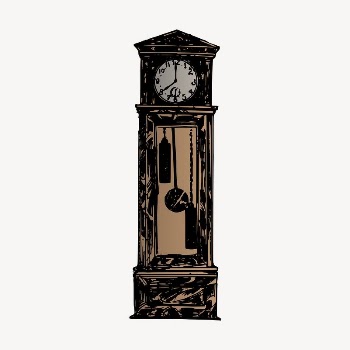 Grandfather clock  clipart, vintage | Free Vector - rawpixel