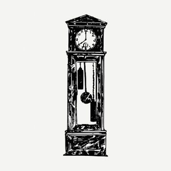 Grandfather clock clipart, vintage home | Free PSD Illustration - rawpixel