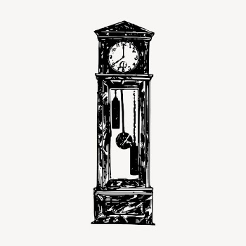 Grandfather clock clipart, vintage home | Free Vector Illustration - rawpixel
